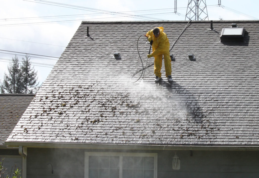 Pressure Wash Cedar or Shingle Roof